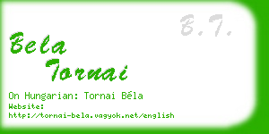 bela tornai business card